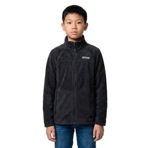 Columbia Boys Girls Full Zip Fleece Jacket Size 14-16‎ (L) Black Zip Pockets